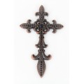 7003COP-BLK BLACK CRYSTAL / COPPER WALL CROSS / W FDL DESIGN